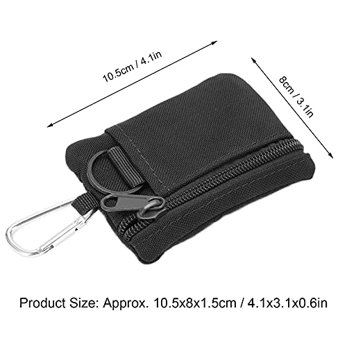 EDC Molle Pouch, Outdoor EDC Molle Pouch Wallet Mini Estuche para Tarjeta de Llave portátil EDC Pouch Bag Monedero con mosquetón(Negro)