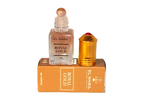 El Nabil Perfume – Royal Gold 5 ml aceite de perfume – Oil Attar Musk sin alcohol, almizcle de alta calidad, oriental, árabe, al aire libre, perfume natural, ámbar