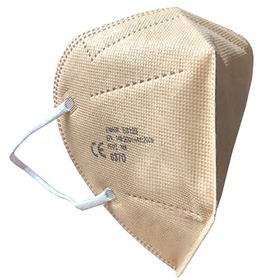 elalmacendelcolchon Macarilla FFP2 CE 0370, 25 uds. Pieza nasal Suave/ Ajustable - color beige