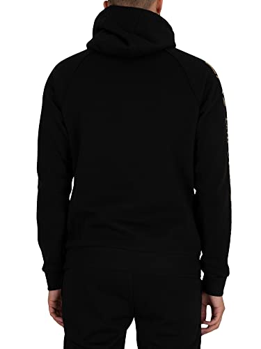 Emporio Armani EA7 de los Hombres Sudadera con Capucha con Logo en el Pecho, Negro, XS