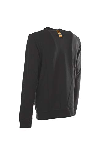 Emporio Armani EA7 de los Hombres Sudadera con Logo en el Pecho, Negro, XXS