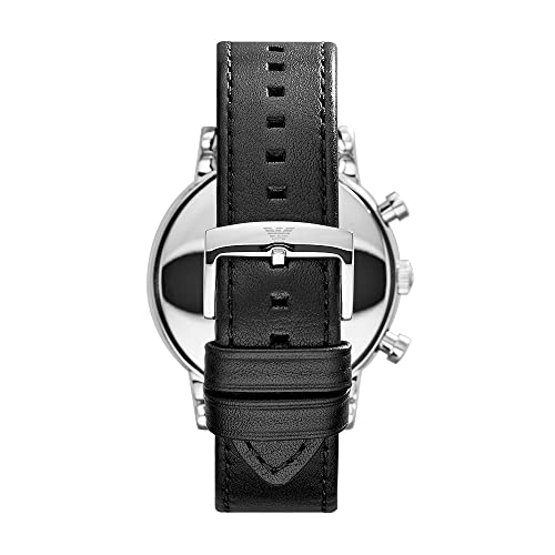 Emporio Armani Reloj Analógico para Hombre de Cuarzo AR1828 Multicolor (Plata/Negro)