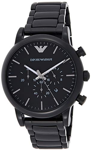 Emporio Armani Reloj Analógico para Hombre de Cuarzo AR1895 Multicolor (Negro/Plata)