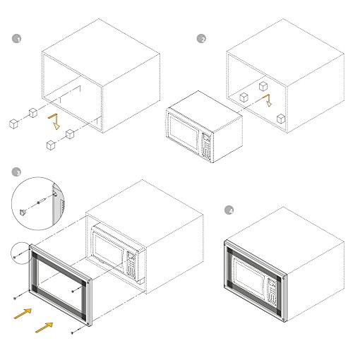 Emuca 8061515 Marco para encastrar microondas en mueble de 60cm en plástico blanco