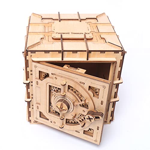 Encryptex Caja Misteriosa Puzzle 3D - Juego de Construcción Rompecabezas Madera Creativo para Adultos - Caja Secreta Fuerte Seguridad Tesoro Escape Room(Treasure Box)