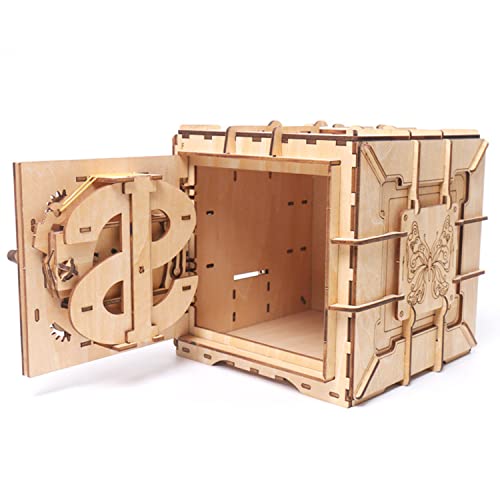 Encryptex Caja Misteriosa Puzzle 3D - Juego de Construcción Rompecabezas Madera Creativo para Adultos - Caja Secreta Fuerte Seguridad Tesoro Escape Room(Treasure Box)