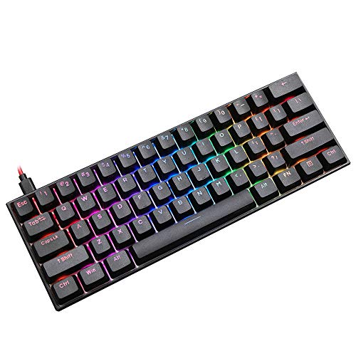 EPOMAKER Anne Pro2 Teclado Inalámbrico 60%, Teclado Bluetooth con Retroiluminación RGB, Teclas PBT, Programable NKRO para Mac/Win/Gamers