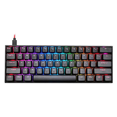 EPOMAKER Anne Pro2 Teclado Inalámbrico 60%, Teclado Bluetooth con Retroiluminación RGB, Teclas PBT, Programable NKRO para Mac/Win/Gamers