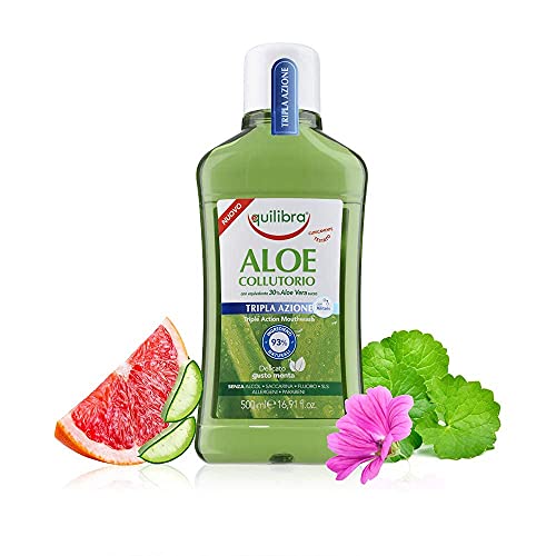 Equilibra Enjuague Bucal Triple Acción a Base de Aloe Vera, 500 ml