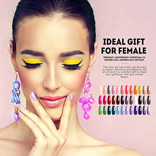 Esmalte Semipermanente de Pintauñas Semipermanentes Uñas Kit Uñas de Gel Kit Completo Gel de kit Uñas Semipermanentes Pintauñas Gel 36 Colores Poli Gel UV Esmalte Pegamento Sólido