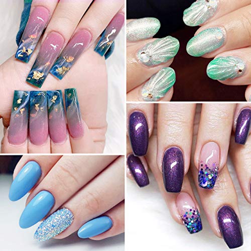 Esmaltes Semipermanentes, Kastiny 27PCS Rosa Azul Océano Sirena Colección Pintauñas Semipermanente con Base, Capa Superior Brillante y Mate, Uñas Gel UV LED para Navidad y Año Nuevo