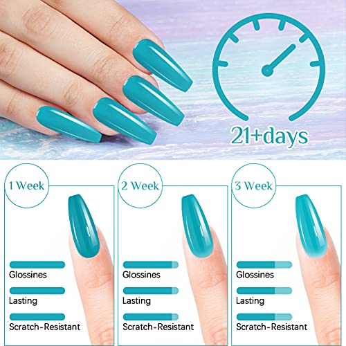 Esmaltes Semipermanentes, Kastiny 27PCS Rosa Azul Océano Sirena Colección Pintauñas Semipermanente con Base, Capa Superior Brillante y Mate, Uñas Gel UV LED para Navidad y Año Nuevo