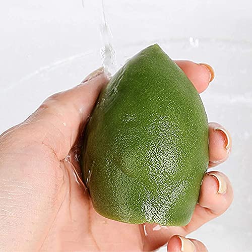 Esponja de Maquillaje, 8 Piezas Poliuretano Esponja Maquillaje Beauty Blender, Sin Látex, Forma de Lágrima, con 1 Soporte, Uso Húmedo y Seco, para Cremas, Polvo, Corrector, Sombra Ojos(Verde)