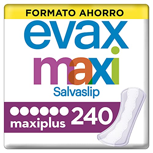 Evax Salvaslip Maxiplus, 240 Unidades, Protegeslips sin Fragancia, Suaves como el Algodón con Tecnología No Olor