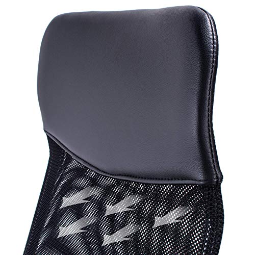 Exofcer Silla de Giratoria Silla de Escritorio Malla con Respaldo Alto Transpirable Silla de Oficina Ergonómica Silla Ejecutiva (Negro)