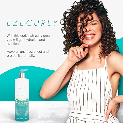 Ezero Crema Activador De Rizos Metodo Curly Para Pelo Rizado - Crema Rizos Metodo Curly - Crema Definidora De Rizos Sin Siliconas - Crema De Peinado Rizos - Metodo Curly Girl Productos - 180 Ml