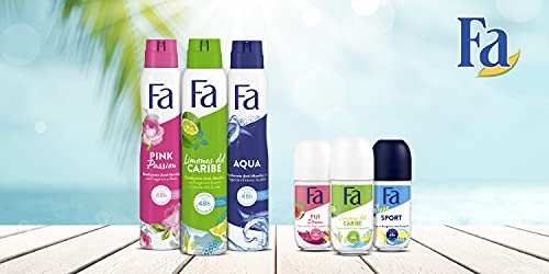 Fa - Desodorante Roll-On Limones del Caribe - 50ml (pack de 6) Total: 300ml - Frescor