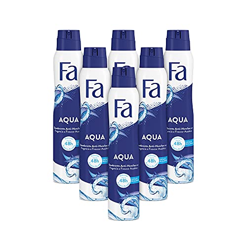 Fa - Desodorante Spray Aqua - 200ml (pack de 6) Total: 1200ml