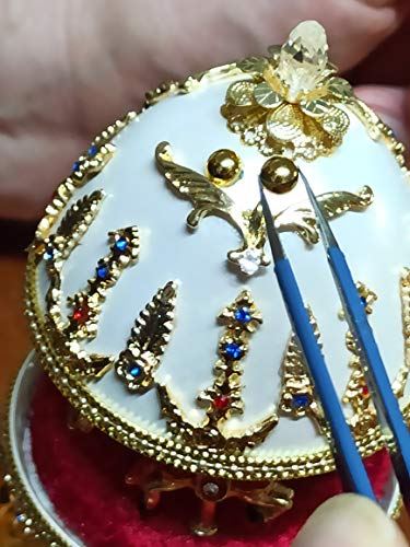 Faberge Huevo Joyero estilo caja de oro de 24 quilates huevo ruso de 5 quilates hecho a mano