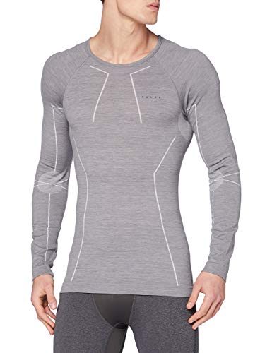 FALKE Calzoncillos lana Tech Longsleeved Shirt Comfort Men Sport Ropa Interior, primavera/verano, hombre, color color gris, tamaño XL