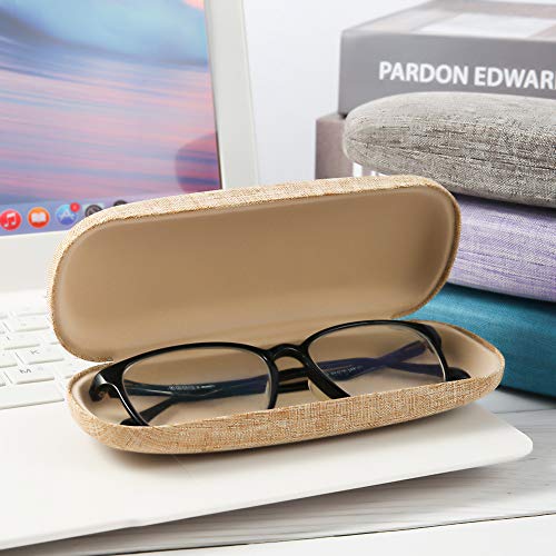 fallllea 4 Piezas Estuche de Gafas en Tela Funda para Gafas de Sol Estuche Protector de Gafas Estuches para Gafas Rígidas Caja para Gafas de Lino para Hombre y Mujeres