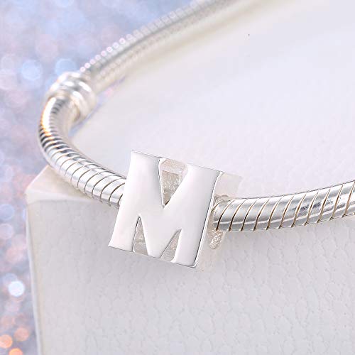 Fantasticharm fits Pandora Bracelet Breloque en forme de lettre de A à Z en argent sterling 925 compatible avec un bracelet Pandora