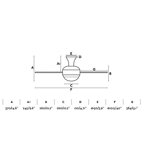 Faro Barcelona 33454 - MINI UFO Ventilador de techo con luz 3 palas madera 3 velocidades con mando a distancia