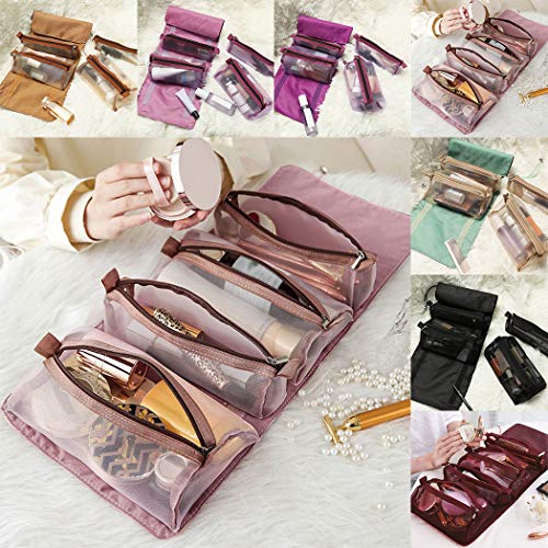 Fascigirl Conjunto De Bolsas De Cosméticos Desmontables Con Bordado Impermeable 4 En 1 Neceser Colgante Bolsa De Maquillaje Bolsa De Viaje Bolsa De Aseo Bolsa De Cosméticos