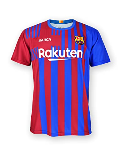 FC. Barcelona Conjunto niño Camiseta y Pantalón 1ª EQ. Temporada 2021-22 - Producto con Licencia - 100% Poliéster - Dorsal Liso - Talla niño 4 años