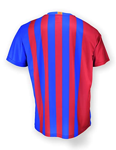 FC. Barcelona Conjunto niño Camiseta y Pantalón 1ª EQ. Temporada 2021-22 - Producto con Licencia - 100% Poliéster - Dorsal Liso - Talla niño 4 años