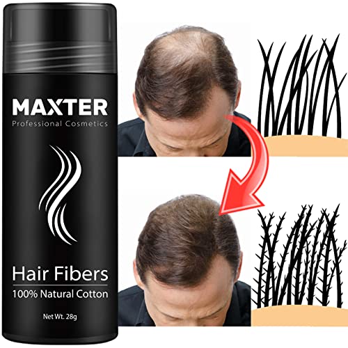 Fibras Capilares Maxter - Disimula la Falta de Pelo al Instante, Microfibras de Algodón en Polvo 100% Natural para Hombre y Mujer (Castaño Claro 28g)