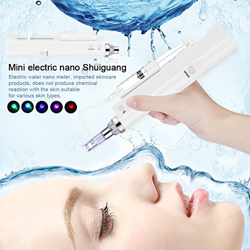 Filfeel Eléctrica dermatológicamente Pen Auto Nano Micro masajeador Piel Anti-Edad Arrugas Eliminar Whitening Piel Facial y Corporal(1pcs Derma Pen + 12pin Needle + 2pcs Syrup)