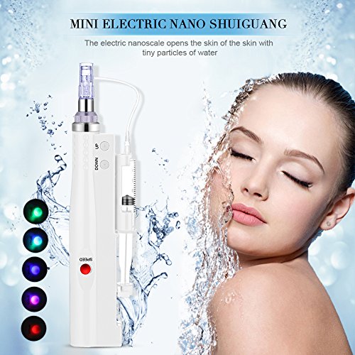 Filfeel Eléctrica dermatológicamente Pen Auto Nano Micro masajeador Piel Anti-Edad Arrugas Eliminar Whitening Piel Facial y Corporal(1pcs Derma Pen + 12pin Needle + 2pcs Syrup)