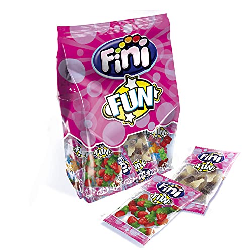 Fini Fun | Surtido Gominolas | Fresas, Ositos, Moras Y Coca Colas | Sin Gluten | 20 Bolsas