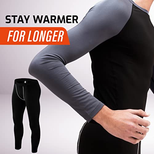 Fit Nation Set de Ropa Térmica Hombre: Top de Manga Larga Transpirable y Calzoncillos Largos térmicos para Hombre. Absorbe la Humedad - Ropa térmica para Hombre para Actividades de Invierno