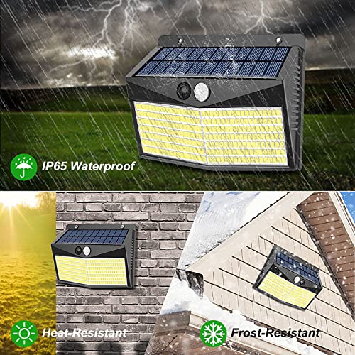 Focos Led Exterior Solares - 248 LED Focos Solares Exterior con Sensor de Movimiento 3 Modos Impermeable 2000 Lumen Lampara Lluminación para Jardin Garaje Patio Terraza - 2 PACK