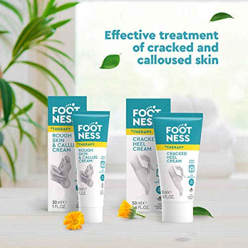 Footness Crema reparadora para talones agrietados contiene un 25 % de urea. Repara la piel seca, rugosa y agrietada del talón en 7 días. Una crema hidratante altamente probada dermatológicamente 50 ml