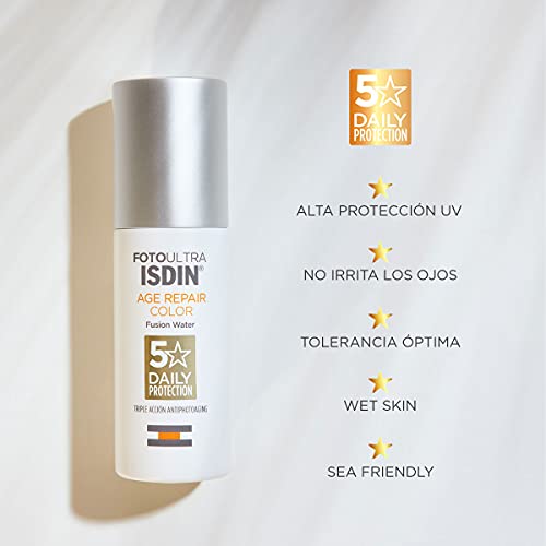 FotoUltra Isdin Age Repair Color SPF 50, Protector Solar Facial con Color y Triple Acción Antifotoenvejecimiento, Cobertura Natural, Disimula Imperfecciones, 50 ml