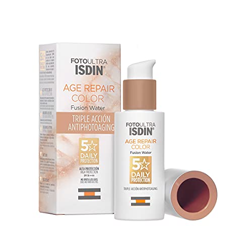 FotoUltra Isdin Age Repair Color SPF 50, Protector Solar Facial con Color y Triple Acción Antifotoenvejecimiento, Cobertura Natural, Disimula Imperfecciones, 50 ml