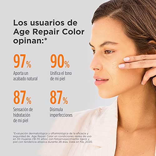 FotoUltra Isdin Age Repair Color SPF 50, Protector Solar Facial con Color y Triple Acción Antifotoenvejecimiento, Cobertura Natural, Disimula Imperfecciones, 50 ml