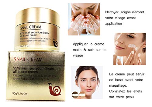 French Beauty Valley 2 X Crema Baba De Caracol Antiarrugas, Restauradora, Regenerativa, Hidratante, Lucha Contra El Acne, Manchas, Cicatrices - 50 G