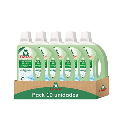 Frosch Limpiador de Hogar Multiusos Ecológico, Fórmula Concentrada con PH Neutro, Limpia Todas las Superficies Cuidando la Piel, 10L ( Pack 10 ud x 1 L)