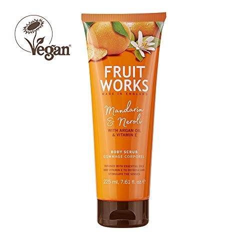 Fruit Works Mandarin & Neroli Cruelty Free & Vegan Body Scrub With Natural Extracts 1x 225ml