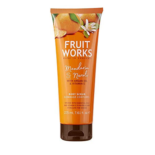 Fruit Works Mandarin & Neroli Cruelty Free & Vegan Body Scrub With Natural Extracts 1x 225ml