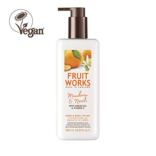 Fruit Works Mandarin & Neroli Cruelty Free & Vegan Hand & Body Lotion With Natural Extracts 1x 500ml