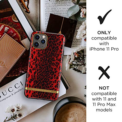 Funda de Richmond and Finch diseñada para iPhone 11 Pro, Funda Leopardo Rojo para iPhone 11 Pro con Detalles Dorados - Rojo