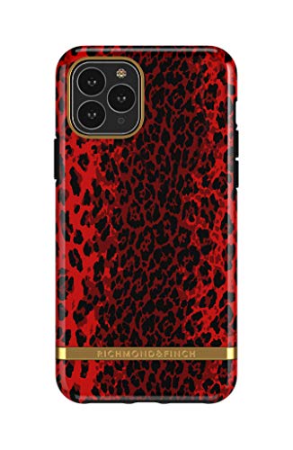 Funda de Richmond and Finch diseñada para iPhone 11 Pro, Funda Leopardo Rojo para iPhone 11 Pro con Detalles Dorados - Rojo