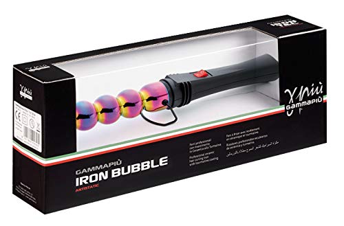 GAMMAPIU' Rizador Onduladores De Pelo Plancha Profesional Iron Bubble Rainbow, Ondas Anchas Y Estrechas, Punta Resistente Al Calor, Desenfoque De Movimiento Prolongado, Calentamiento, Enchufe Italiana