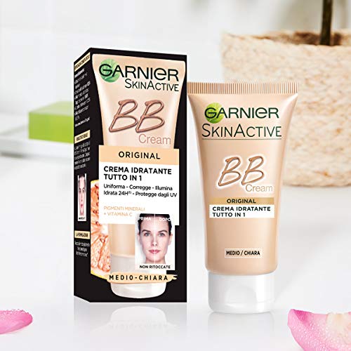 Garnier Bb Cream Original Crema Viso di Pelle 5 in 1 Medio-Chiara, 50 ml - [confezione da 3]