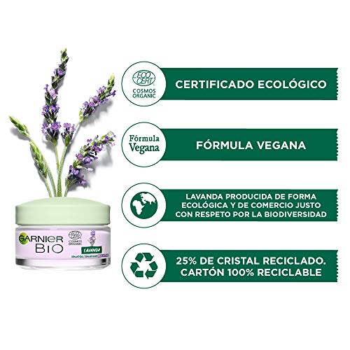 Garnier Bio, Pack Ritual Reafirmante Tratamiento Anti Edad con Ácido Hialurónico y Lavanda Ecológica, Crema Anti Edad Día 50 ml y Crema Anti Edad Noche 50ml